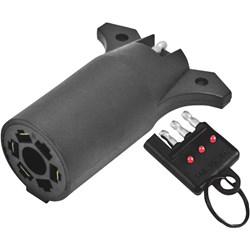 Show details for Reese Towpower 7-Blade to 4-Flat Plug-In Adapter with Circuit Tester Picture of Reese Towpower 7-Blade to 4-Flat Plug-In Adapter with Circuit Tester