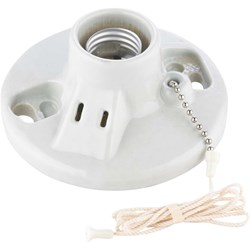 Show details for Leviton Lampholder With Grounded Outlet Picture of Leviton Lampholder With Grounded Outlet