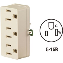 Show details for Leviton 3-To-2 Multi-Outlet Tap Picture of Leviton 3-To-2 Multi-Outlet Tap