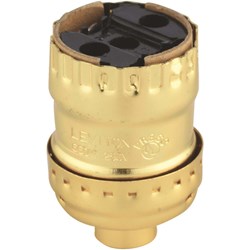 Show details for Leviton Brass Lamp Socket Picture of Leviton Brass Lamp Socket