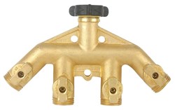 Show details for Water Hose Splitter Brass High Flow Gilmour – 4way Picture of Water Hose Splitter Brass High Flow Gilmour – 4way