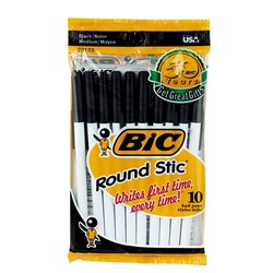 Show details for Bic Round Stic Ball Pen - Black Picture of Bic Round Stic Ball Pen - Black