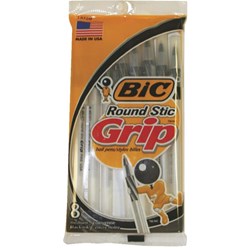 Show details for Bic Round Stic Grip Pen - Black Picture of Bic Round Stic Grip Pen - Black