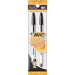 Show details for Bic Cristal Ball Pen - Black 2pk Picture of Bic Cristal Ball Pen - Black 2pk