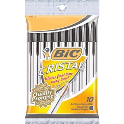Show details for Bic Cristal Ball Pen - Black 10pk Picture of Bic Cristal Ball Pen - Black 10pk