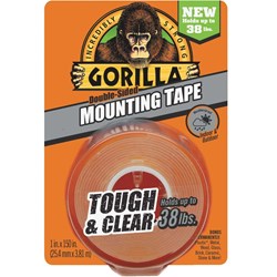 Show details for Gorilla Double-Sided Mounting Tape - Clear - 38lbs Picture of Gorilla Double-Sided Mounting Tape - Clear - 38lbs