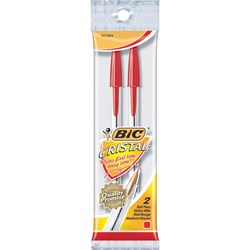 Show details for Bic Cristal Ball Pen - Red 2pk Picture of Bic Cristal Ball Pen - Red 2pk