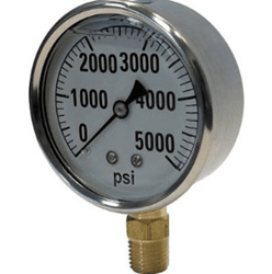 Show details for Gauge Liquid Filled 4" Steel Stainless – 5Kpsi  Picture of Gauge Liquid Filled 4" Steel Stainless – 5Kpsi