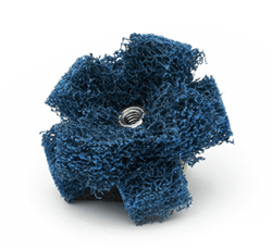 Show details for Cross Buff Wheel 3-Ply 1-1/2”x1/2" Med  Picture of Cross Buff Wheel 3-Ply 1-1/2”x1/2" Med