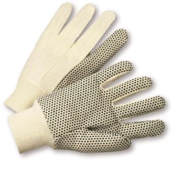 Show details for Glove Cotton White w/ Dot Black  Picture of Glove Cotton White w/ Dot Black