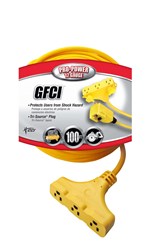Show details for Extension Cord 3-Outlet 12/3 Gauge w/ GFCI – 100’ Picture of Extension Cord 3-Outlet 12/3 Gauge w/ GFCI – 100’