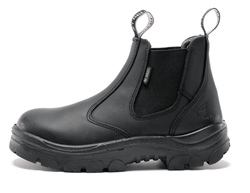 Show details for Hobart Ladies Steel Blue Leather Boots, Black - Size 7 - Wide Picture of Hobart Ladies Steel Blue Leather Boots, Black - Size 7 - Wide