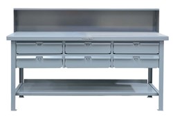 Show details for Industrial Shop Table with 6 Drawers - 72"x36"x34" Picture of Industrial Shop Table with 6 Drawers - 72"x36"x34"