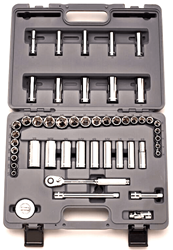 Show details for Socket Set w/ Ratchet Drive 1/4" 6 Point Wright Metric - 46pc. Picture of Socket Set w/ Ratchet Drive 1/4" 6 Point Wright Metric - 46pc.