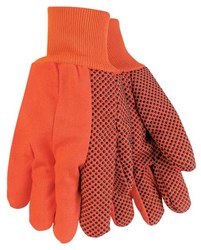 Show details for Glove Cotton Orange w/ Dot Black Double Palm Picture of Glove Cotton Orange w/ Dot Black Double Palm
