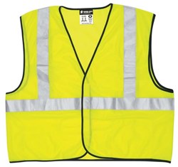 Show details for Vest Safety Mesh Green w/ Stripes Silver Class 2 Economy - M Picture of Vest Safety Mesh Green w/ Stripes Silver Class 2 Economy - M