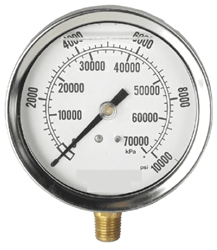 Show details for Gauge Liquid Filled 4" Steel Stainless – 10Kpsi  Picture of Gauge Liquid Filled 4" Steel Stainless – 10Kpsi