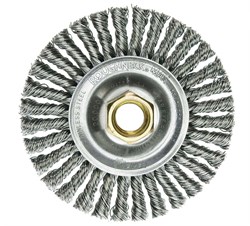 Show details for ROUGHNECK MAX 4" Stringer Bead Wheel, .020" Stainless Steel Fill, 5/8"-11 UNC Nut Picture of ROUGHNECK MAX 4" Stringer Bead Wheel, .020" Stainless Steel Fill, 5/8"-11 UNC Nut