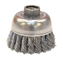 Show details for 2-3/4" Single Row Knot Wire Cup Brush, .020" Steel Fill, 5/8"-11 UNC Nut Picture of 2-3/4" Single Row Knot Wire Cup Brush, .020" Steel Fill, 5/8"-11 UNC Nut