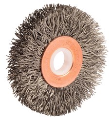 Show details for 2" Small Diameter Crimped Wire Wheel, .014" Steel Fill, 1/2"-3/8" Arbor Hole Picture of 2" Small Diameter Crimped Wire Wheel, .014" Steel Fill, 1/2"-3/8" Arbor Hole