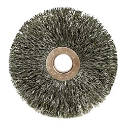 Show details for 3" Small Diameter Crimped Wire Wheel, .0118" Steel Fill, 1/2"-3/8" Arbor Hole Picture of 3" Small Diameter Crimped Wire Wheel, .0118" Steel Fill, 1/2"-3/8" Arbor Hole