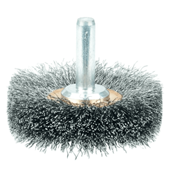 Show details for 2" Narrow Face Stem-Mounted Crimped Wire Wheel, .0118" Steel Fill, 1/4" Stem Picture of 2" Narrow Face Stem-Mounted Crimped Wire Wheel, .0118" Steel Fill, 1/4" Stem