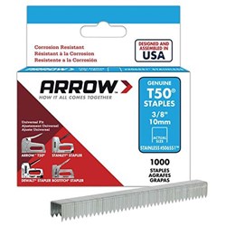 Show details for Staple T50 1250pack Arrow – 3/8” Picture of Staple T50 1250pack Arrow – 3/8”