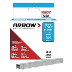Show details for Staple T50 1250pack Arrow – 1/4” Picture of Staple T50 1250pack Arrow – 1/4”