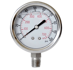 Show details for Gauge Liquid Filled 4" Steel Stainless - 15Kpsi Picture of Gauge Liquid Filled 4" Steel Stainless - 15Kpsi