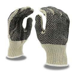 Show details for Glove Cotton White w/ Dot Black Knit Reversible Picture of Glove Cotton White w/ Dot Black Knit Reversible