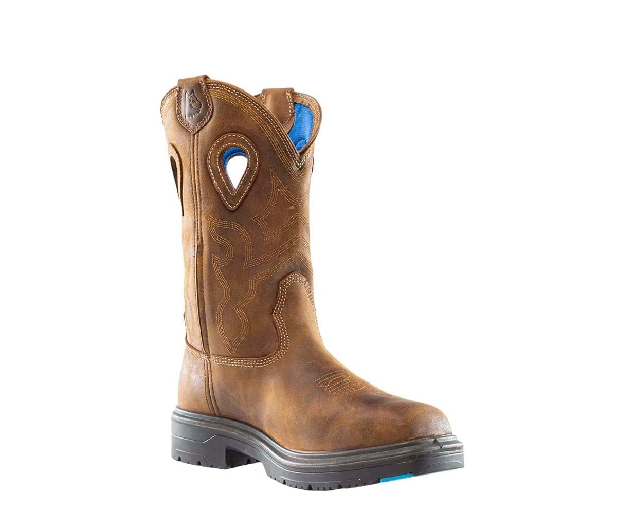 Picture of Blue Heeler Met Waterproof Steel Blue Leather Boots - Brown - Size 9