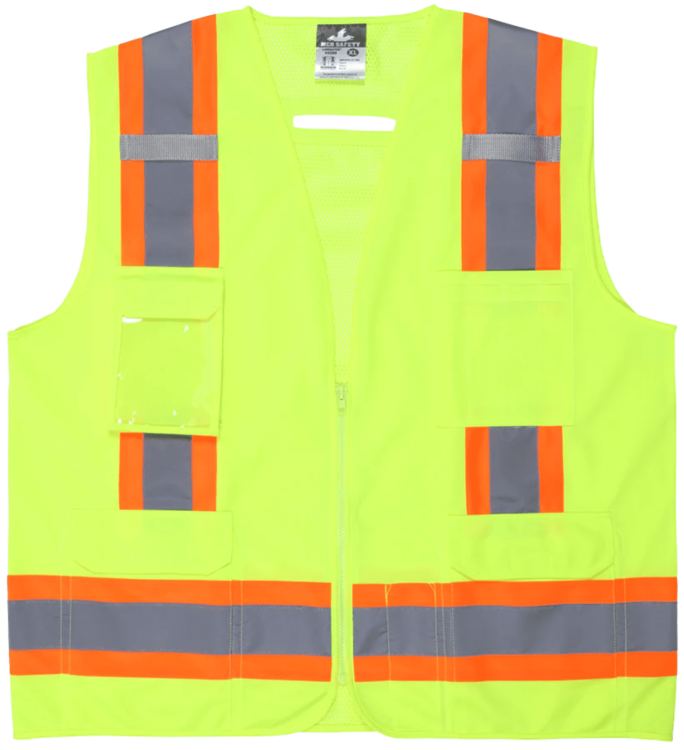 Picture of Vest Safety Mesh Green w/ Stripes Silver/Orange Class 2 – XL
