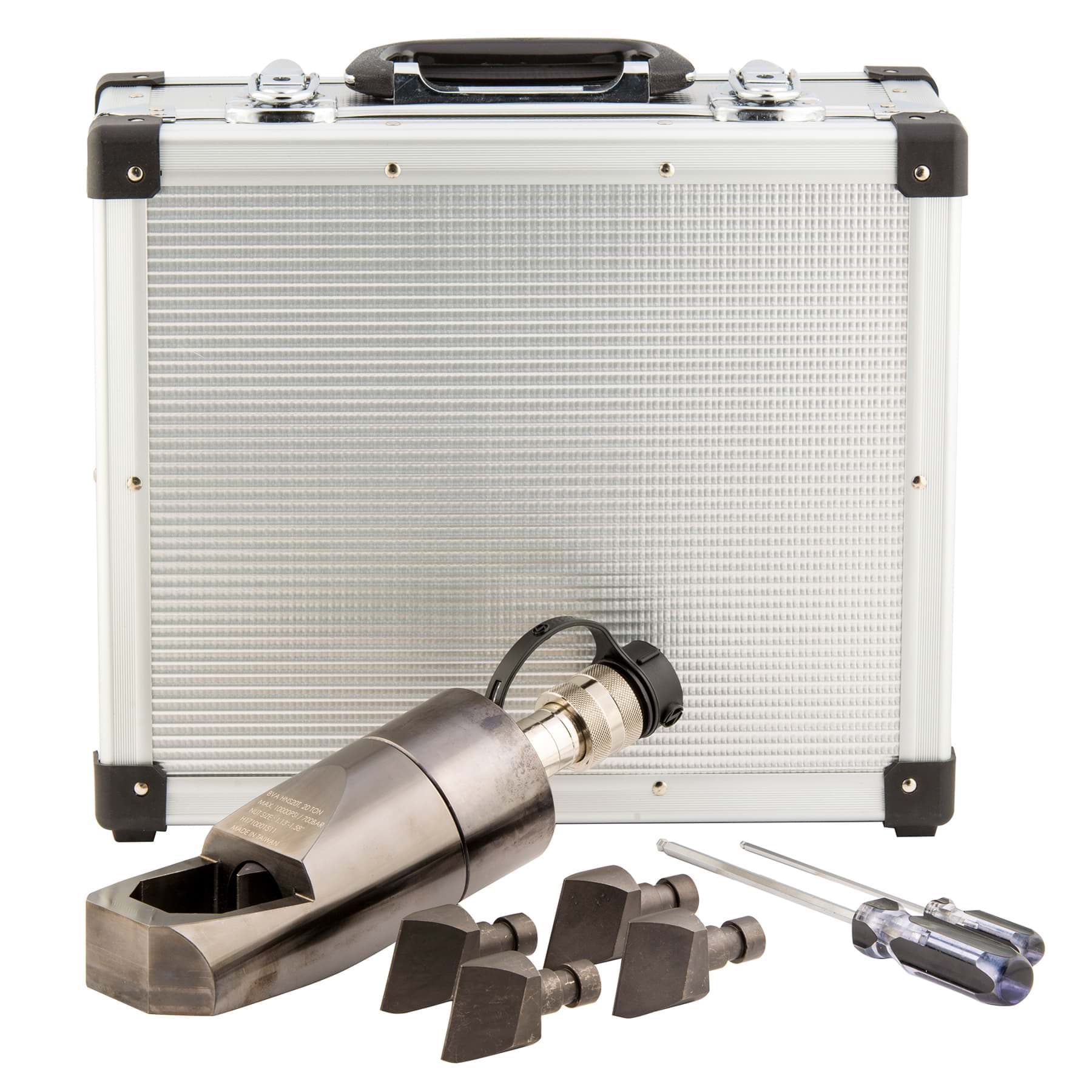 Picture of 15 Ton Nut Splitter Set, With Aluminum Case, and 5 Pcs of Wedges, For Hex Nut 0.94" - 1.13"