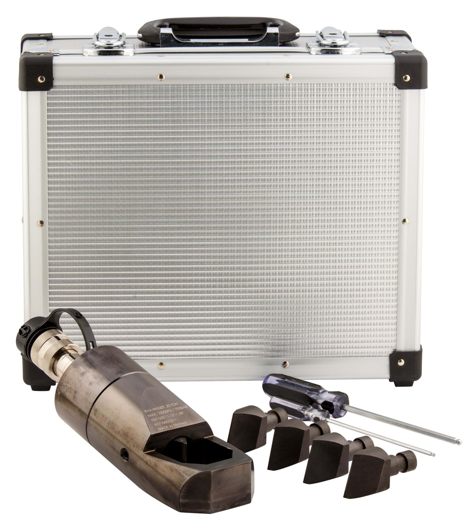 Picture of 20 Ton Nut Splitter Set, With Aluminum Case, and 5 Pcs of Wedges, For Hex Nut 1.13" - 1.56"