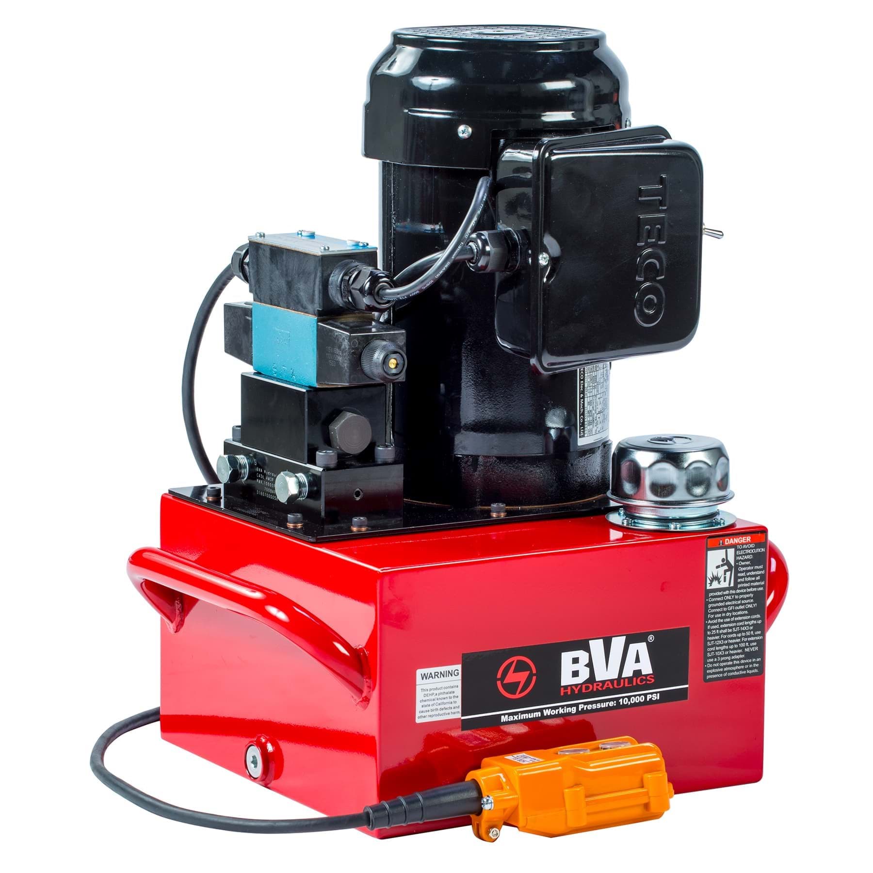 Picture of Electric Pump, 1.5 HP, 3 Gallon, 4W/3P Solenoid Locking Valve, 120V 60 Hz, Nema 5-15P Plug, Pendant Control