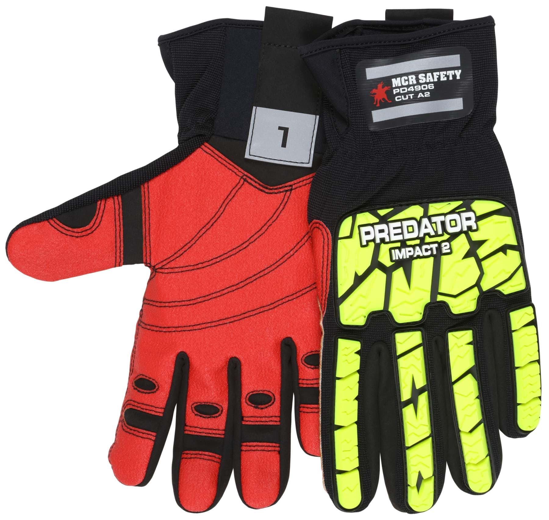 Picture of Glove MCR Predator Top Hi-Viz, Palm Synthetic Leather, Wrist Slip-On - 2XL