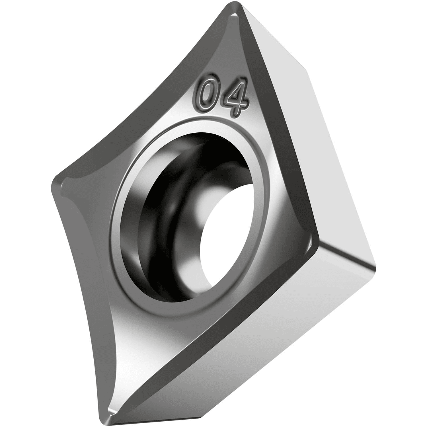 Picture of Sg-Side Pos Turning Insert, 80° Rhomboid with 7° Clear, ICD of 3/8", 5/32" Thick, 1/64" NR