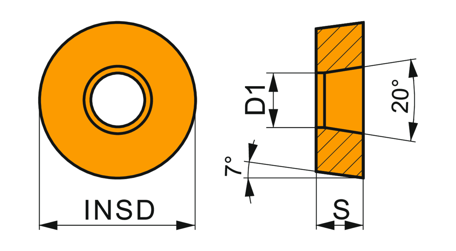 Picture of Special Design Pos Turning Insert, Round with 7° Clear, a Dia of 16mm, 6.35mm Thick