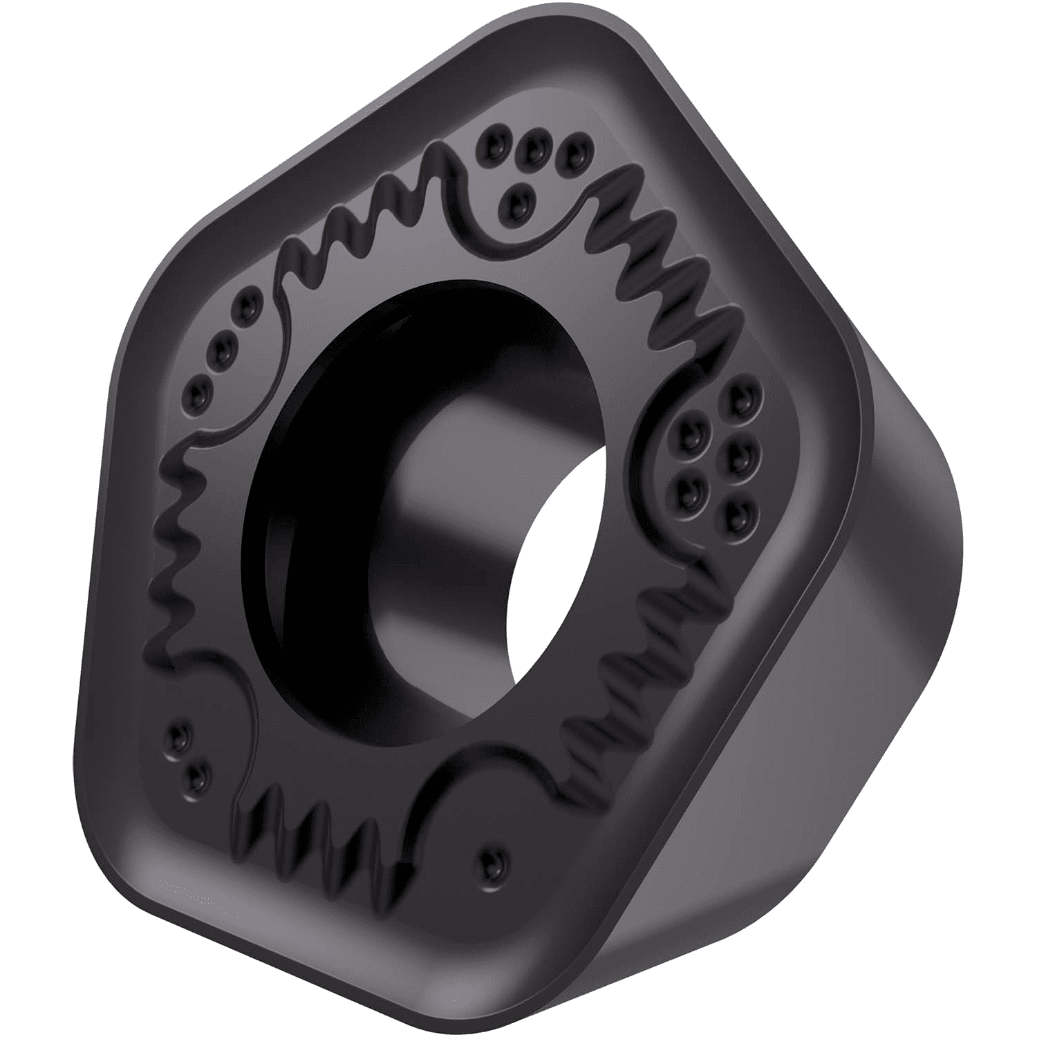 Picture of Sg-Side Milling Insert PDKT 0905 with CB, Pentagonal Max Depth .0787", with .1181" CR