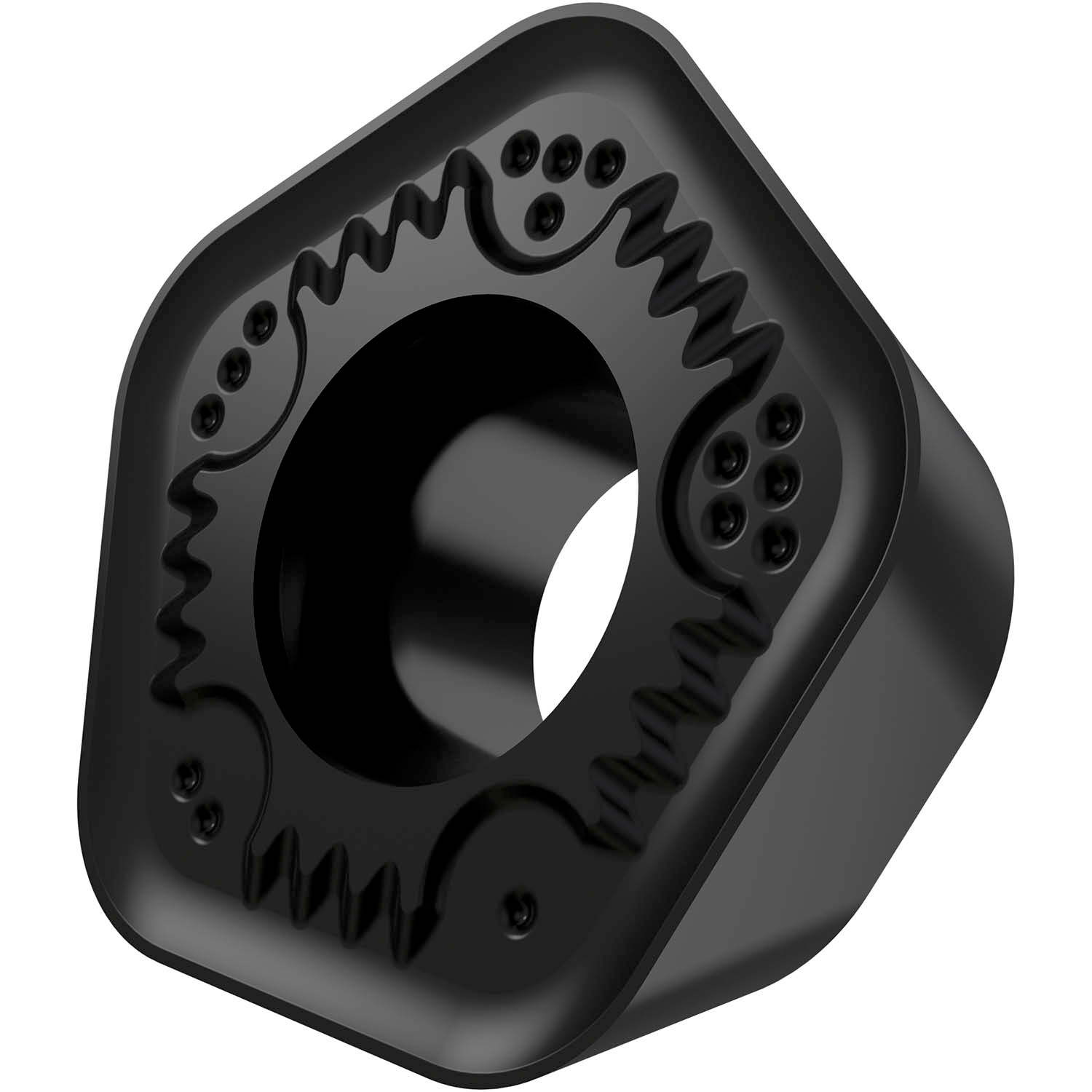 Picture of Sg-Side Milling Insert PDKT 0905 with CB, Pentagonal Max Depth .0787", with .1181" CR