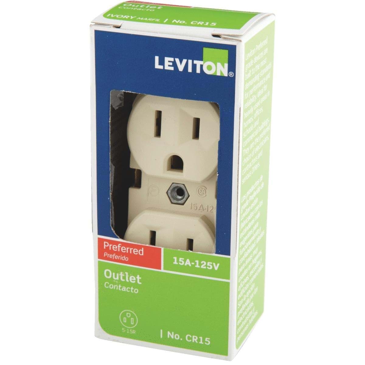 Picture of Leviton Commercial Grade Duplex Outlet