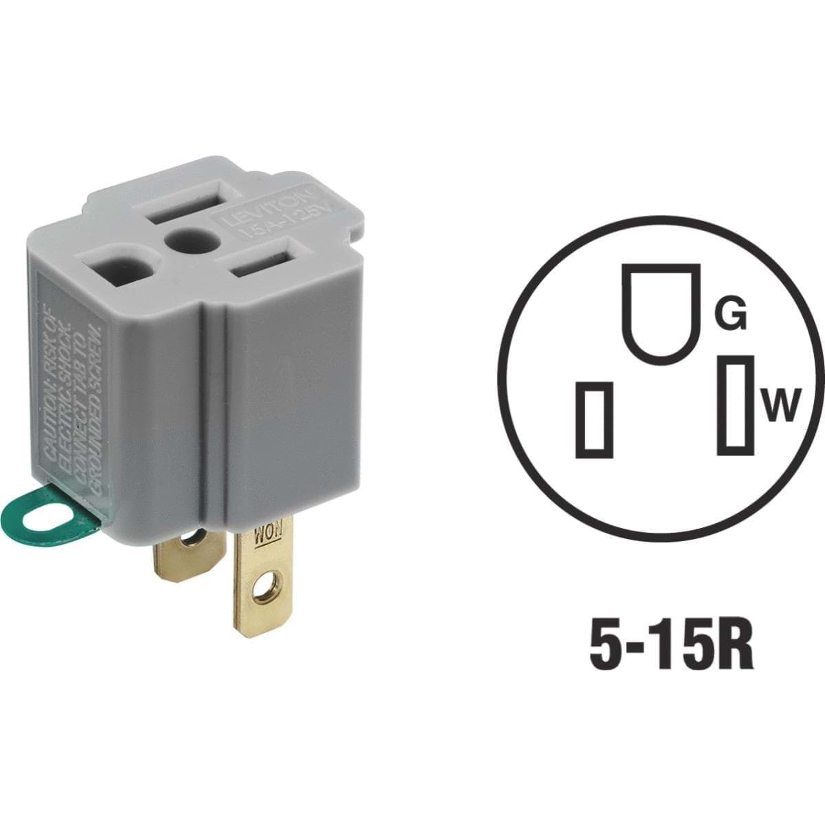 Picture of Leviton Grounding Cube Tap Outlet Adapter