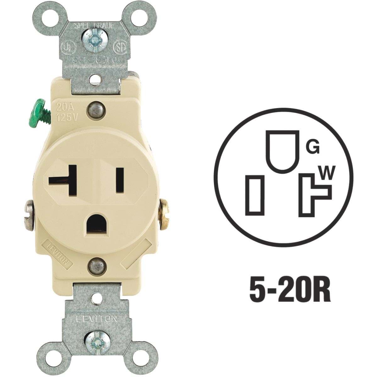 Picture of Leviton Commercial Grade Shallow Single Outlet