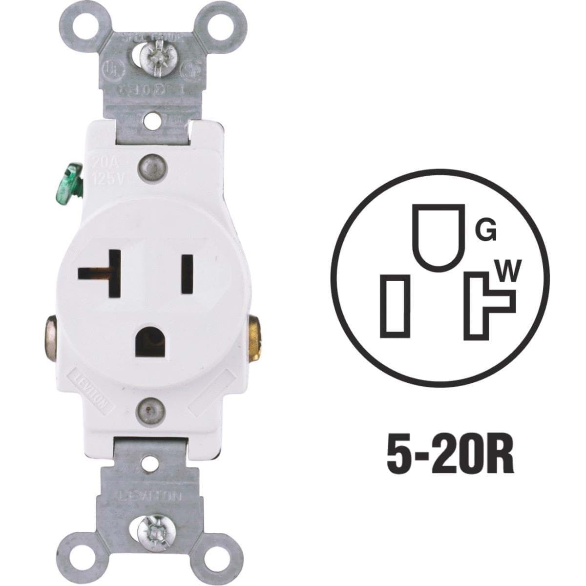 Picture of Leviton Commercial Grade Shallow Single Outlet