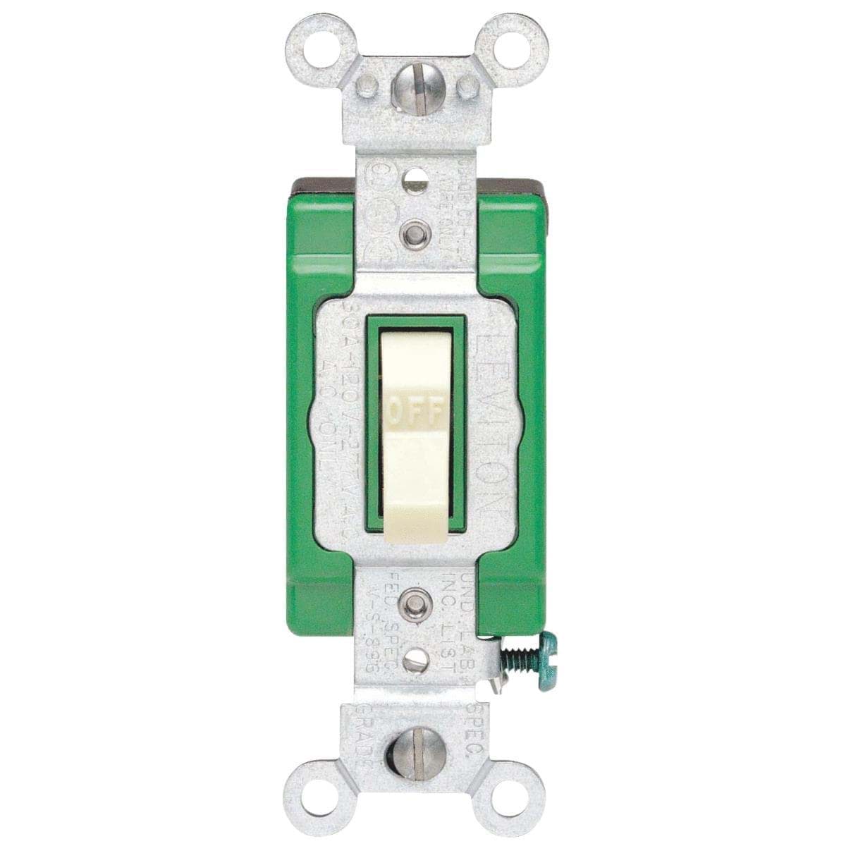 Picture of Leviton Commercial Grade Grounded Quiet Double Pole Switch