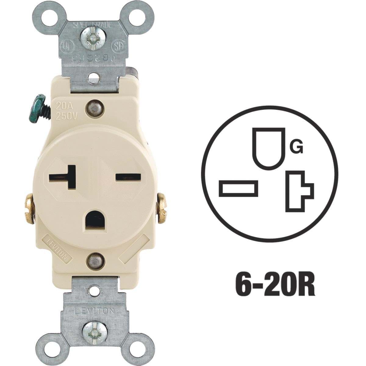 Picture of Leviton Heavy-Duty Grounding Single Outlet