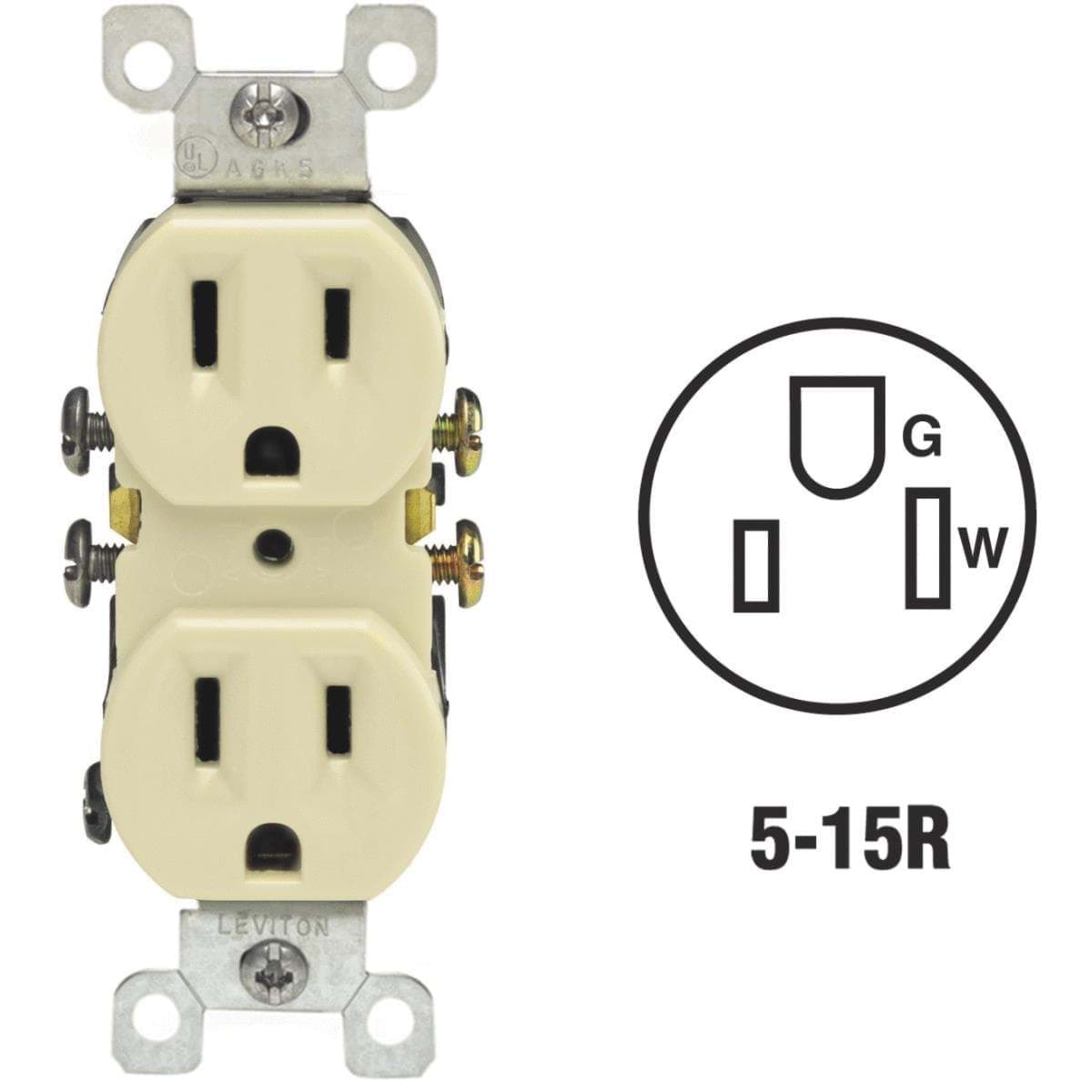 Picture of Leviton Shallow Grounded Duplex Outlet