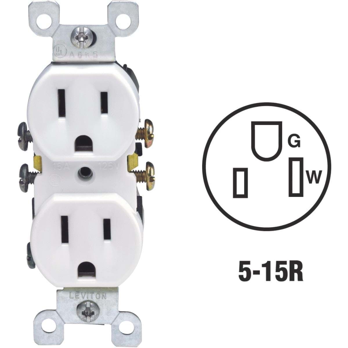 Picture of Leviton Shallow Grounded Duplex Outlet