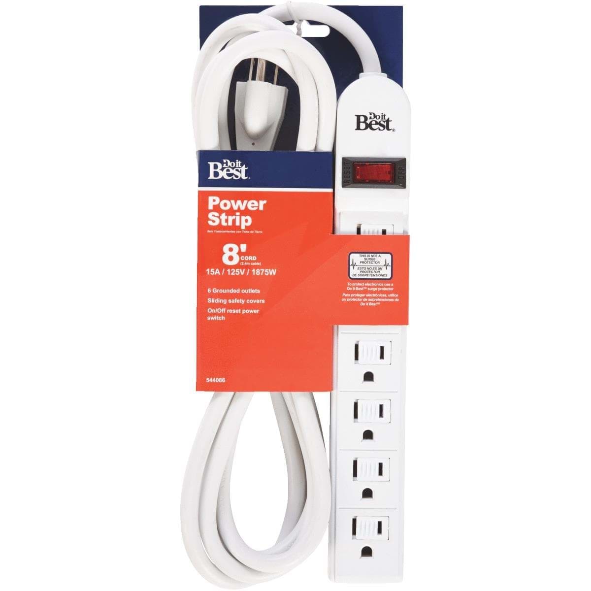 Picture of Do it Best Extra Reach 6-Outlet Power Strip
