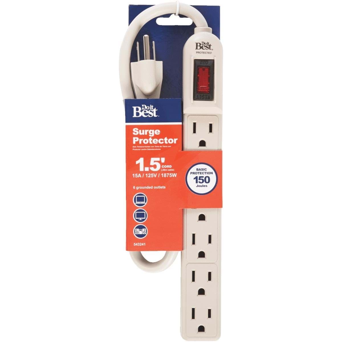 Picture of Do it Grounded 6-Outlet Surge Protector Strip